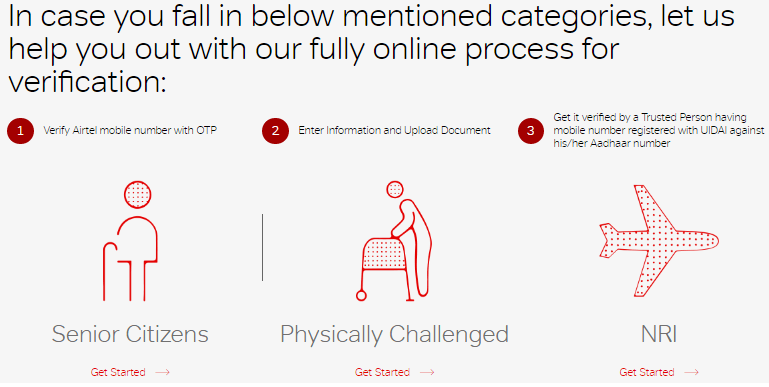 Airtel Aadhaar Re-verification Online