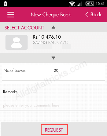 Axis Bank Cheque Book Request Online