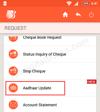 Link Aadhaar Online Bank of Baroda