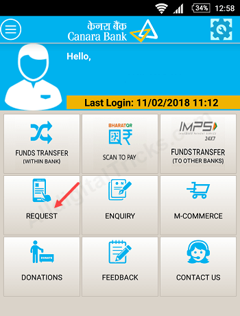 Canara Bank Cheque Book Request Online