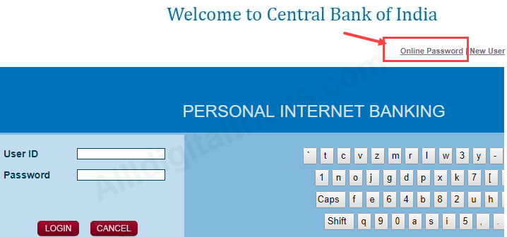 activate/register central bank of india net banking online