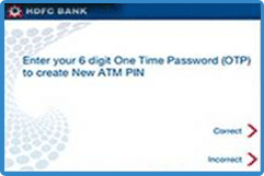 hdfc debit card  pin generate atm
