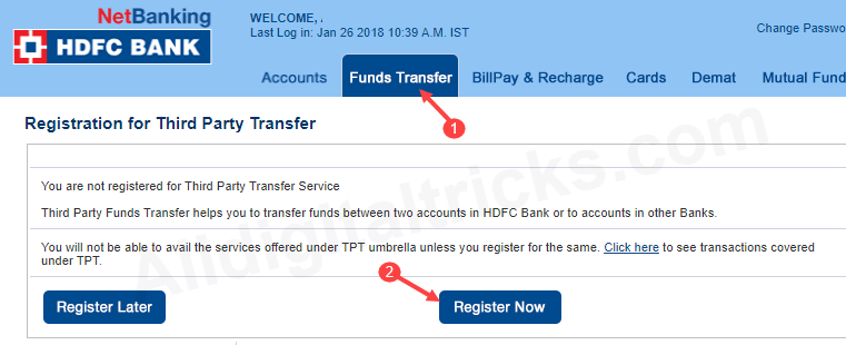 tpt form hdfc bank