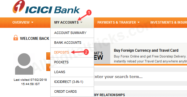 ICICI open fixed deposit online