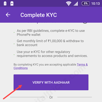 complete kyc phonepe wallet