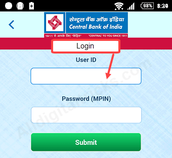 Central bank of india mobile banking activation (Cent mobile activate)