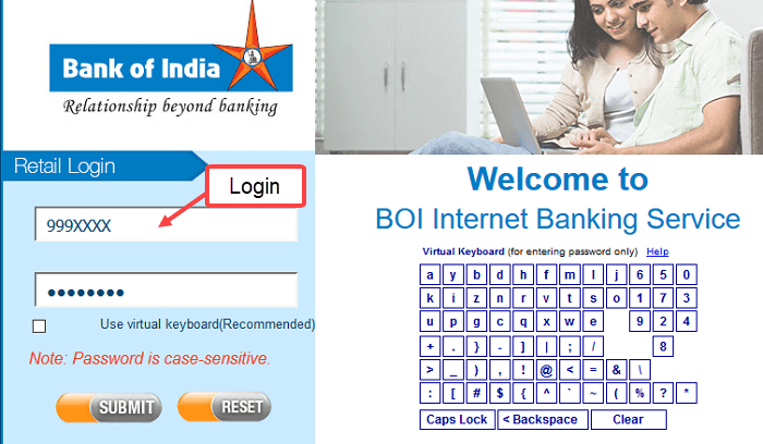 change registered mobile number Bank of India (BOI)