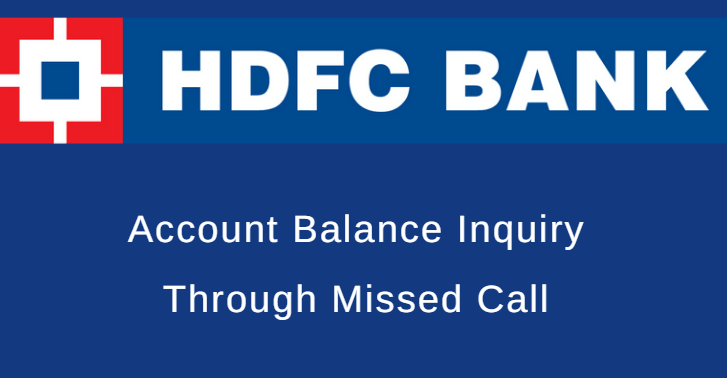 hdfc current account balance check number missed call number