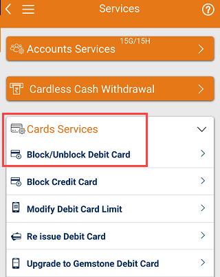 icici block unblock Debit Card