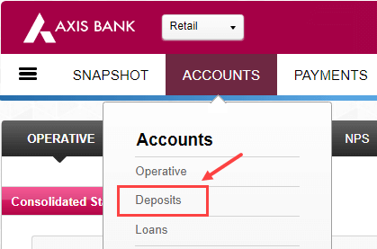 Axis bank open fixed deposit online