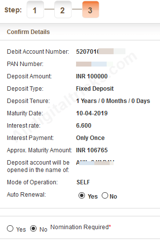 Open Fixed Deposit online Bank of Baroda