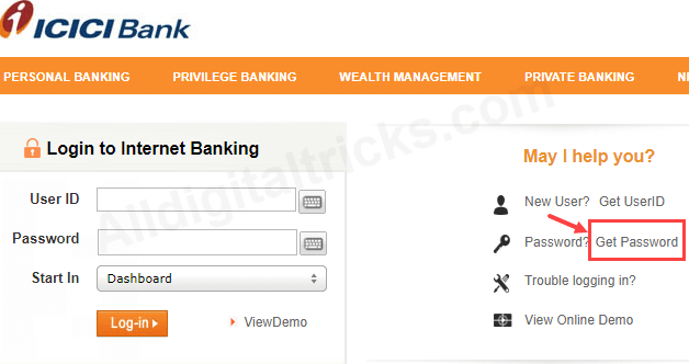 register activate ICICI net banking online