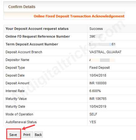 Open Fixed Deposit online Bank of Baroda