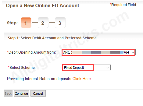 Open Fixed Deposit online Bank of Baroda