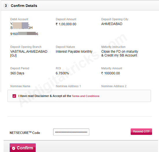 Axis bank open fixed deposit online