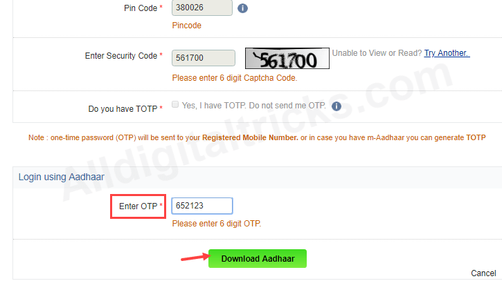 download aadhaar card PDF 
