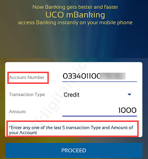 UCO Bank Mobile Banking register activate