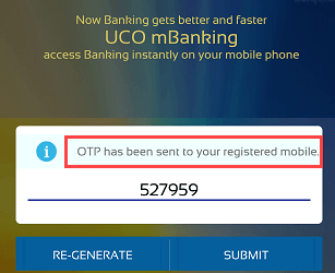 UCO Bank Mobile Banking register activate