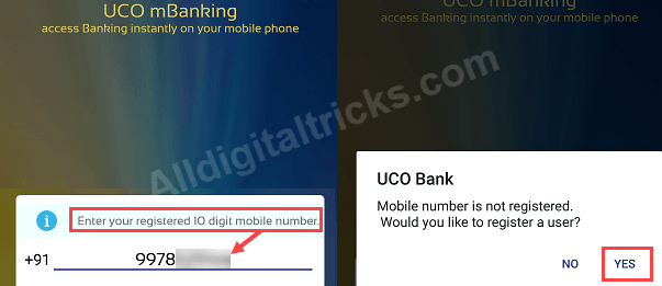 UCO Bank Mobile Banking register activate