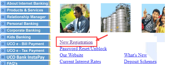 activate/register UCO Bank net banking online