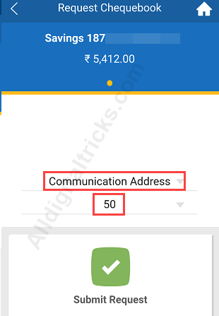 Cheque Book request federal bank