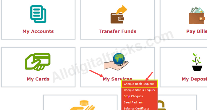 Bandhan Bank request Cheque Book online