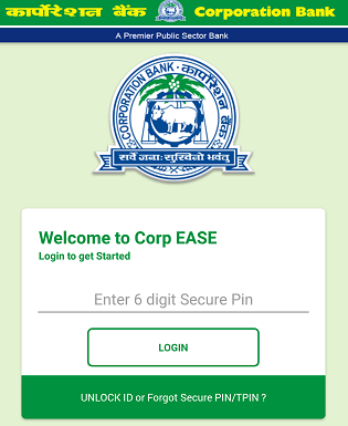 Corporation Bank mobile banking login