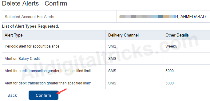 deactivate/deregister HDFC InstaAlert 