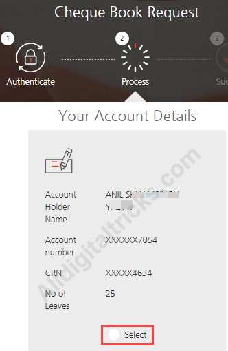 Kotak Bank Cheque Book request online