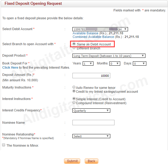 Indusind Bank open Fixed Deposit (FD) Online