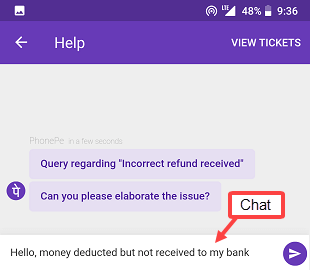 PhonePe chat