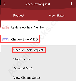 Request Cheque Book Online IndusInd Bank