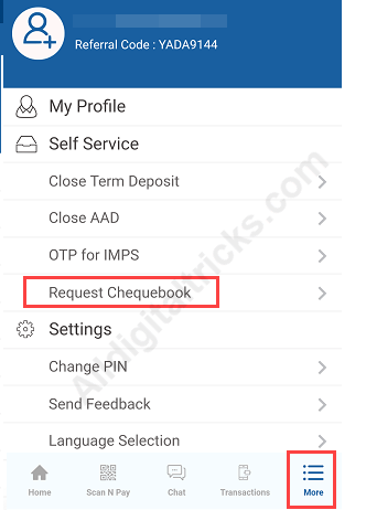 Cheque Book request federal bank