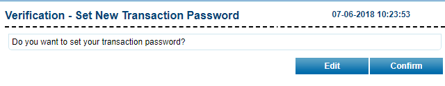 Syndicate bank set transaction password