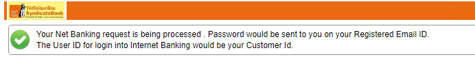 Syndicate Bank net banking online activation