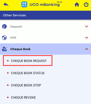 Request UCO Bank Cheque Book Online