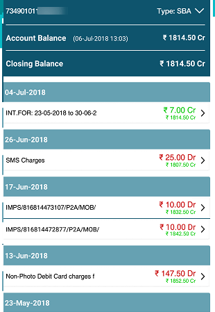 Vijaya Bank e-passbook facility