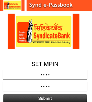 Syndicate Bank e-passbook facility activation registration