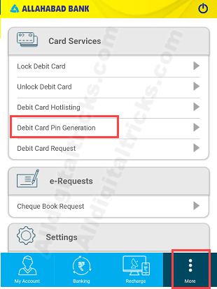 Allahabad Bank Change ATM card Pin online