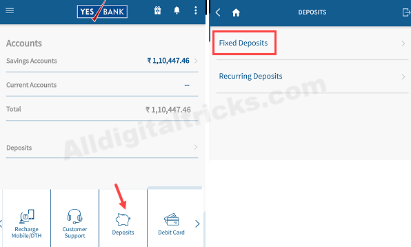 Yes Bank Open Fixed Deposit (FD) online