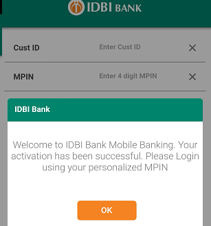 IDBI Mobile Banking Registration