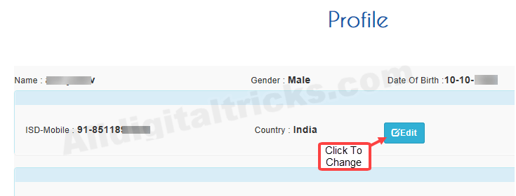 IRCTC Change Registered Mobile Number