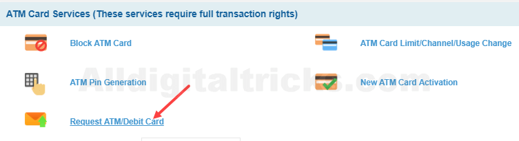 upgrade SBI Debit card online