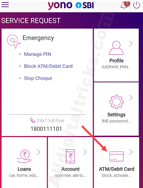 upgrade SBI Debit card online