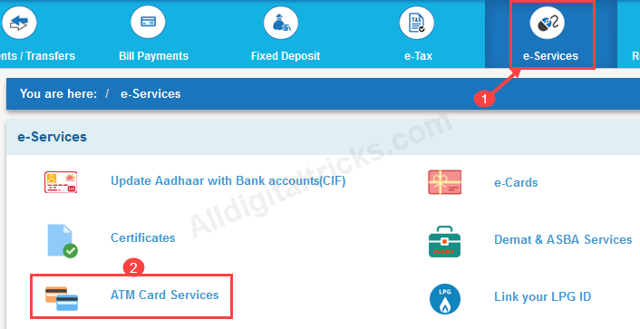 SBI EMV Chip Debit card PIN Generate Online