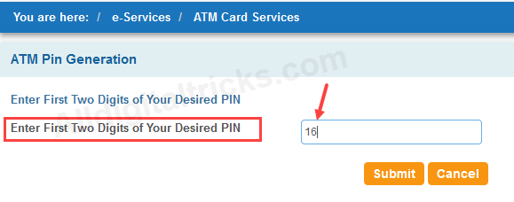 SBI EMV Chip Debit card PIN Generate Online