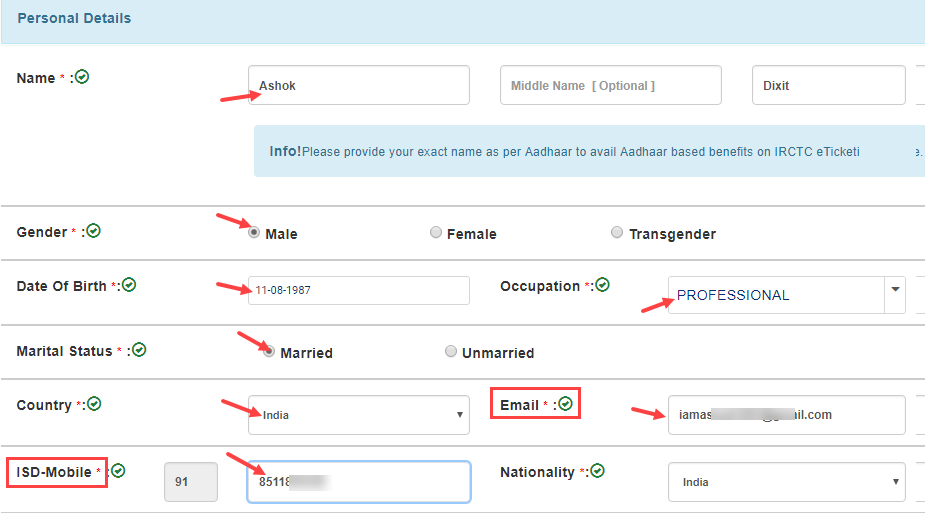 register create IRCTC account 