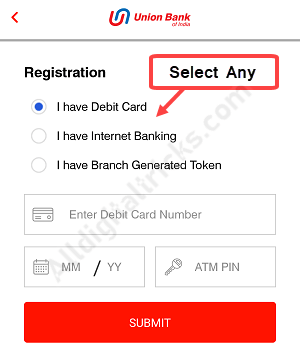 Union Bank of India u-mobile banking activation