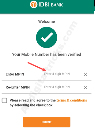 IDBI Mobile Banking Registration