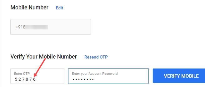 Flipkart change mobile number